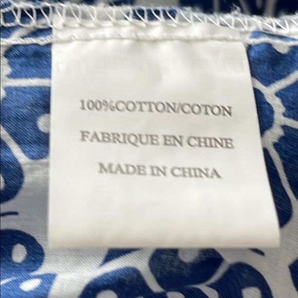 French Curve Navy/Pink Floral Button-Up Shirt Roll tab sleeves NWOT - Picture 8 of 9